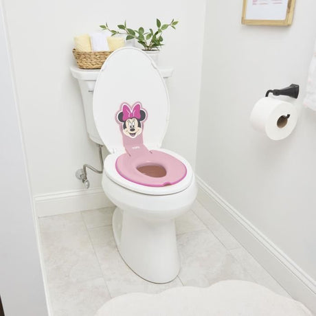 DISNEY BABY- MINNIE- Réducteur de lunette de toilette enfant universel adhésif?, innovant, Installation rapide, semi-permanent