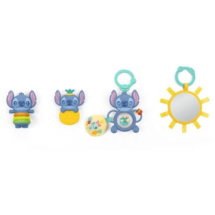 DISNEY BABY - STITCH - Coffret Cadeau Naissance?  - 4 jouets bébé , Hochet, Anneau de dentition, Jouets multisensoriels