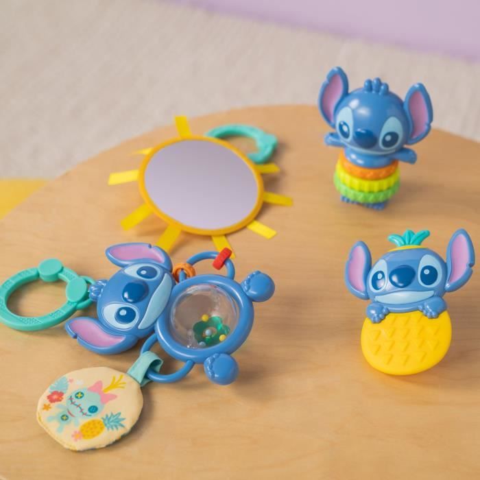 DISNEY BABY - STITCH - Coffret Cadeau Naissance?  - 4 jouets bébé , Hochet, Anneau de dentition, Jouets multisensoriels