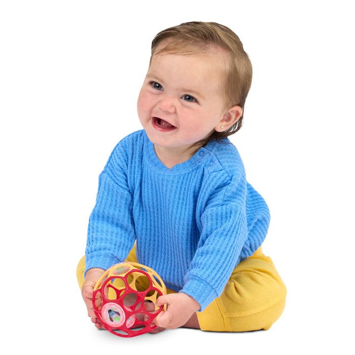 DISNEY BABY- WINNIE- Balle de motricité fine O Ball rouge et jaune 0M+