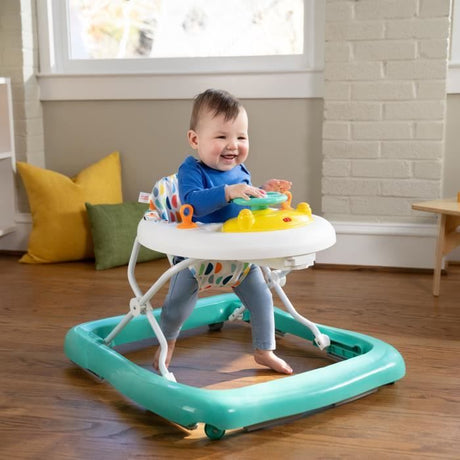 BRIGHT STARTS Trotteur bébé évolutif et pliable 2-en-1 - Lumieres et Sons - Jouet d'éveil amovible, Musique, Hauteur Réglable