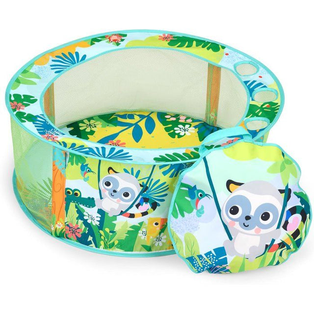 BRIGHT STARTS- Piscine a Balles Rainforest pliable avec sac de transport inclus, 20 balles