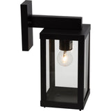 Applique extérieure GAIA descendante noir métal/verre E27 1x60W - BRILLIANT