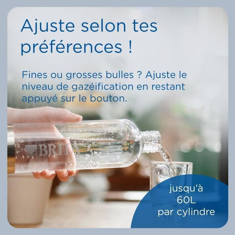 Machine a soda BRITA - SodaONE Blanche - 1 Bouteille 1L et 1 Cylindre de CO2 inclus