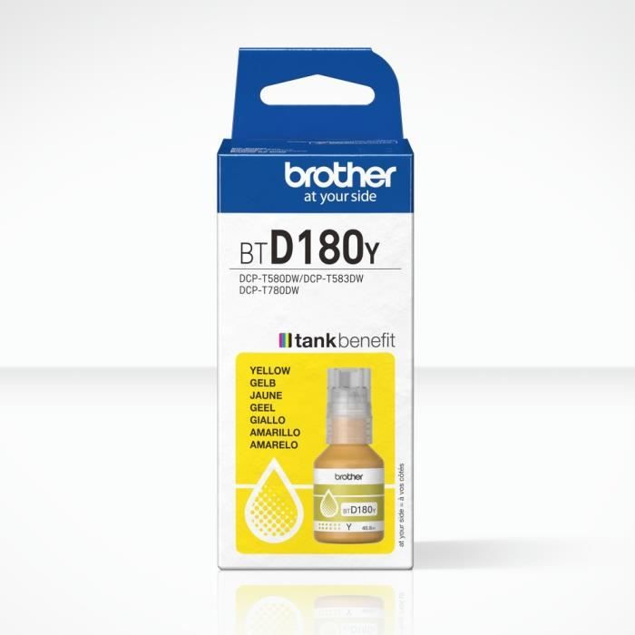 Bouteille d'encre - Brother - BTD180Y - Jaune - 5000 pages - Unité - Standard