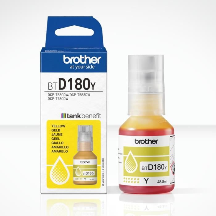 Bouteille d'encre - Brother - BTD180Y - Jaune - 5000 pages - Unité - Standard