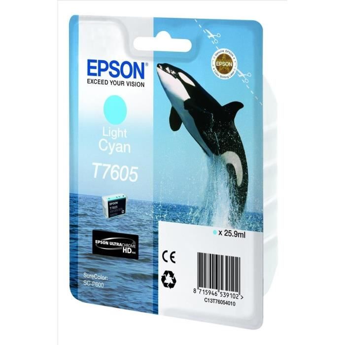 EPSON Cartouche d'encre T7605 Cyan clair - Orque  (C13T76054010)