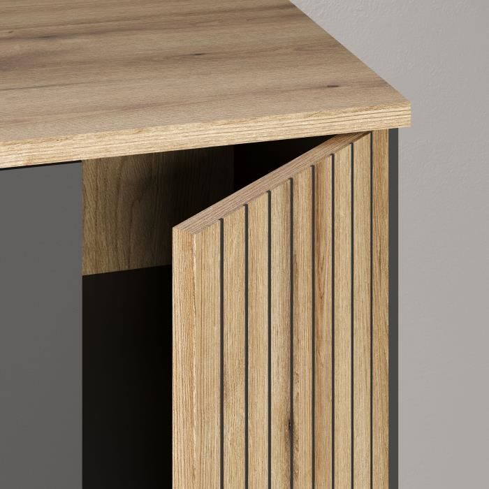 Bahut - Esteban - En panneaux de particules - Chene blond / gris anthracite - 3 portes - 1 tiroir - Scandinave - Trendteam