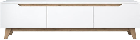 Meuble TV - D1 - Blanc / Noyer - Rangement supplémentaire - 180 x 49 x 35 cm