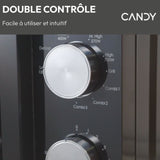 Micro-ondes Gril CANDY CMG20TNMB Moderna 20L 700W - Gril 900W - UI mécanique 6 niveaux de puissance - Fonction Décongélation poids