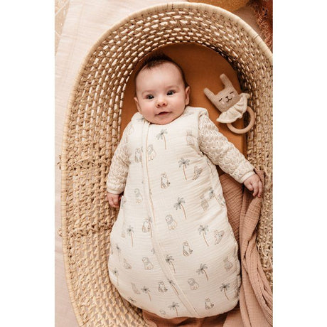 Mini douillette - CANDIDE - 55 cm - 0/3 mois - Blanc imprimé lange tigre