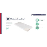 Matelas De Berceau Fresh CANDIDE  50x83x5cm, Sans Traitement, Idéal Cododo, Thermorégulant, Fabriqué En France, Garantie 5 Ans