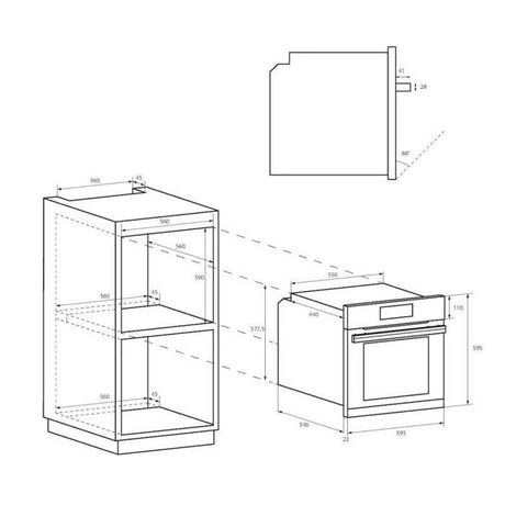 Four encastrable CANDY FIDC B100 - Nettoyage manuel - Convection naturelle - 70L - Blanc - Classe A