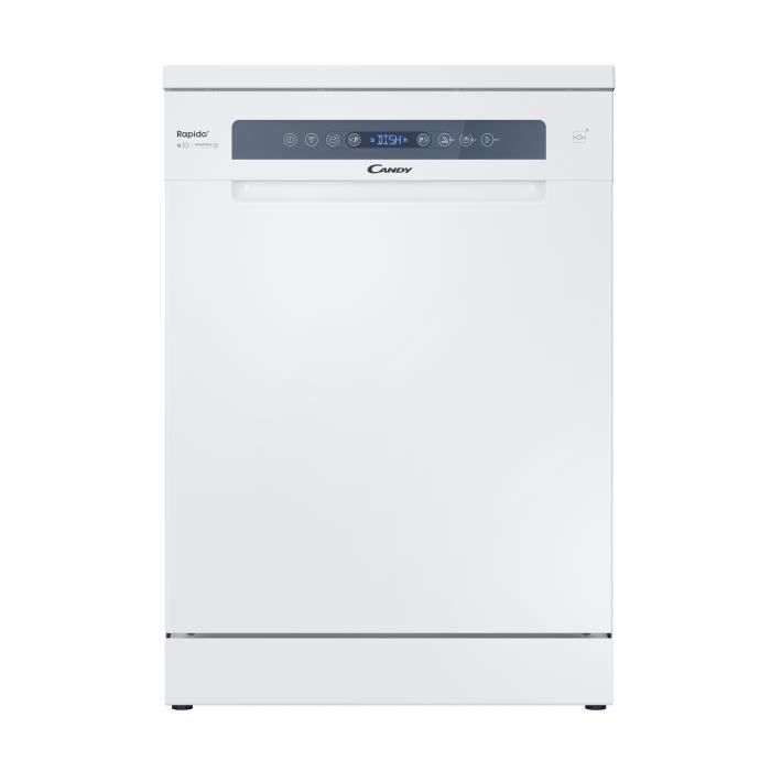 Lave-vaisselle pose libre CANDY CF 4C4F0W? Rapido  - 14 couverts - Induction - L60cm - 44dB - Connecté - Blanc