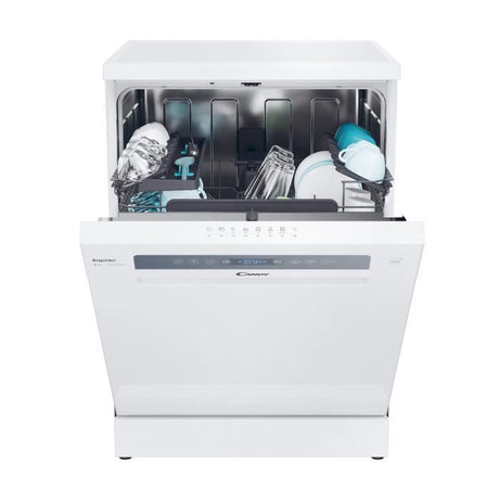Lave-vaisselle pose libre CANDY CF 4C4F0W? Rapido  - 14 couverts - Induction - L60cm - 44dB - Connecté - Blanc