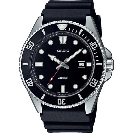 Montre - Casio - Collection Homme - Noir et Acier - Étanchéité 20 bars - Verre minéral - Quartz