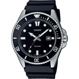 Montre - Casio - Collection Homme - Noir et Acier - Étanchéité 20 bars - Verre minéral - Quartz