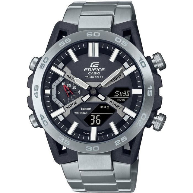 Montre - CASIO - ECB-2000D-1AEF - 51mm - Argent - Bluetooth - Solaire - Étanche 10 bars