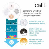 Fontaine a eau pour chat a fleur - CATIT - Flower - 3L - Dessus en acier inoxydable -  Avec LED - Blanc