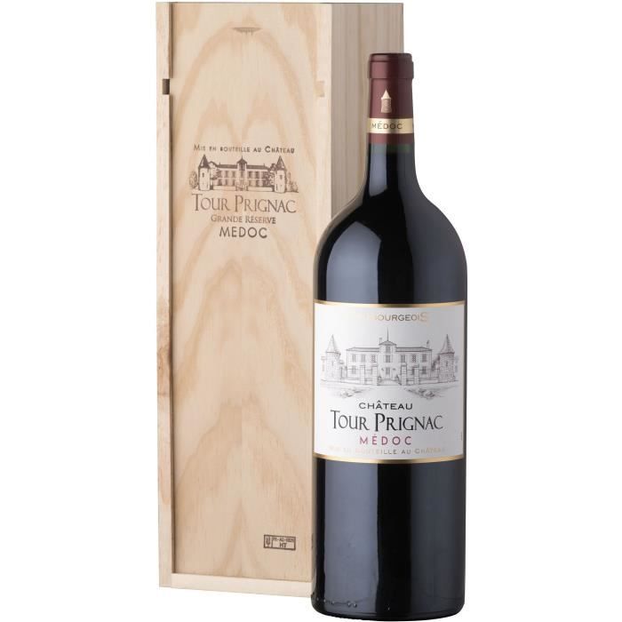 Magnum Coffret Cadeau Caisse  - Château Tour Prignac Médoc Cru Bourgeois - Vin Rouge de Bordeaux 2022