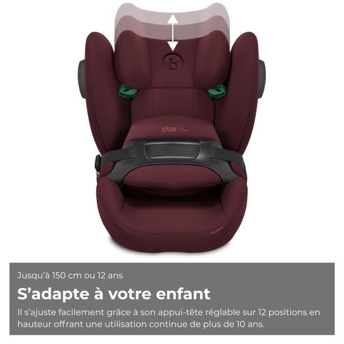 Siege auto Pallas B3 i-size Cbx by Cybex - 76 a 150 cm - 9 a 50 kg - 15 mois a 12 ans  - Dark red