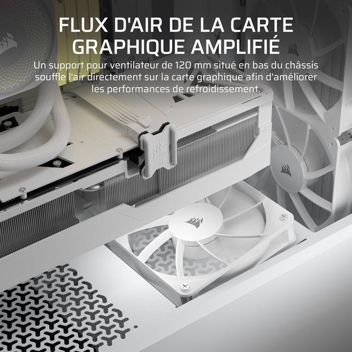 Boîtier PC - CORSAIR - 3200D RS - Moyen Tour - 3 ventilateurs RS120 - Blanc