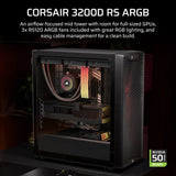Boîtier PC - CORSAIR - 3200D RS ARGB - Moyen Tour - 3 ventilateurs RS120 ARGB - Gris