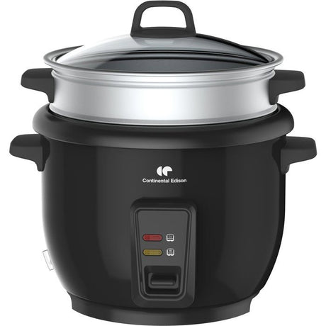Cuiseur a riz - CONTINENTAL EDISON - CECR18B - 700 W - 1,8 L - Avec Panier vapeur - Fonction maintien au chaud - Inox