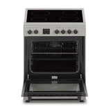 Cuisiniere vitrocéramique CONTINENTAL EDISON CECV60FCS - 4 feux - L58,8 xP61 xH83 cm - Silver