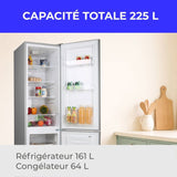 Réfrigérateur combiné - CONTINENTAL EDISON - CEFC225NFS - 225L - Total No Frost(Sans givre) - L48,5 x P60 x H175 cm-Classe E -Silver