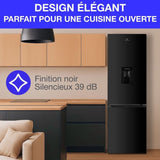Réfrigérateur congélateur bas 251L - CONTINENTAL EDISON - Total No Frost(Sans givre) - Noir - Classe D - L 54 cm x H 180 cm