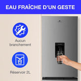 Réfrigérateur congélateur bas  251L - CONTINENTAL EDISON - Total No Frost - Inox - Classe D - L 54 cm x H 180 cm