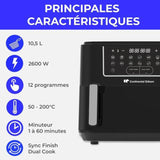 Friteuse a air sans huile - CONTINENTAL EDISON - CEFR2400TB - 2600 W - 10,5 L - Noir