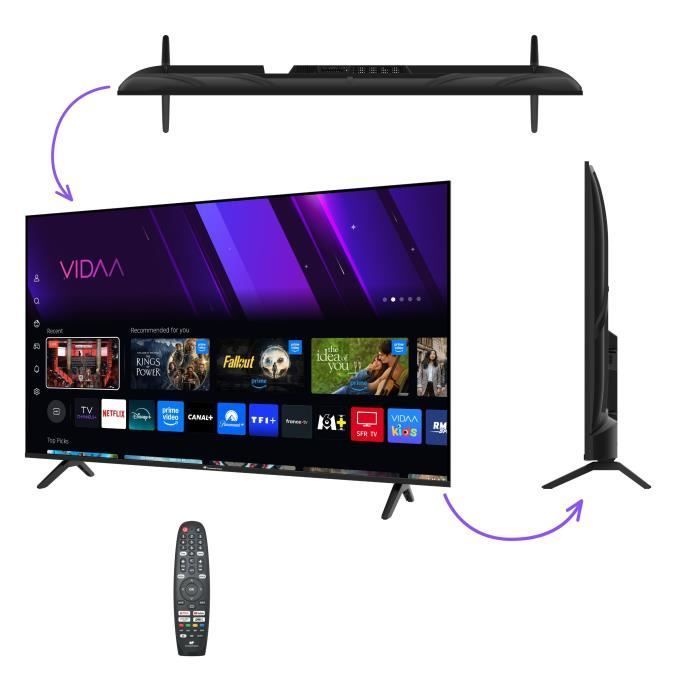 TV LED UHD - CONTINENTAL EDISON - 55“ (139 cm) - 3xHDMI - 2xUSB - Noir - CELED55SV2UD25B6