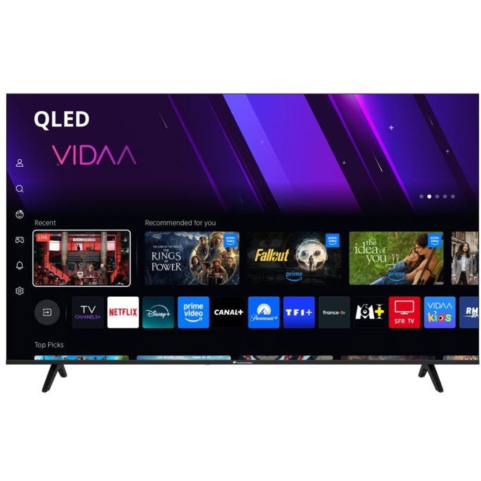 TV LED QLED - CONTINENTAL EDISON - 65“ (164 cm) - 3xHDMI - 2xUSB - Noir - CELED65SV2QL25B6