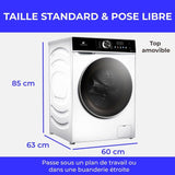 Lave-linge hublot - CONTINENTAL EDISON - CELL1012DDW1 - 10kg - MOTEUR INDUCTION DIRECTE SANS COURROIE - 60 cm - 1200 trs/min - Blanc