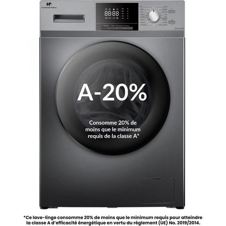 Lave-linge hublot - CONTINENTAL EDISON - CELL12140ISP - 12kg - Induction - 60 cm - 1400 trs/min - Silver