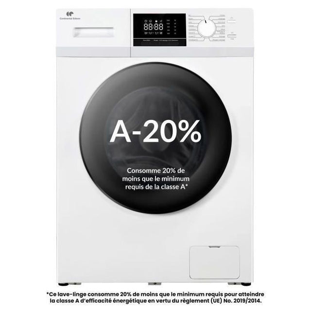 Lave-linge hublot - CONTINENTAL EDISON - CELL12140IWP - 12kg - Induction - 60 cm - 1400 trs/min - Blanc