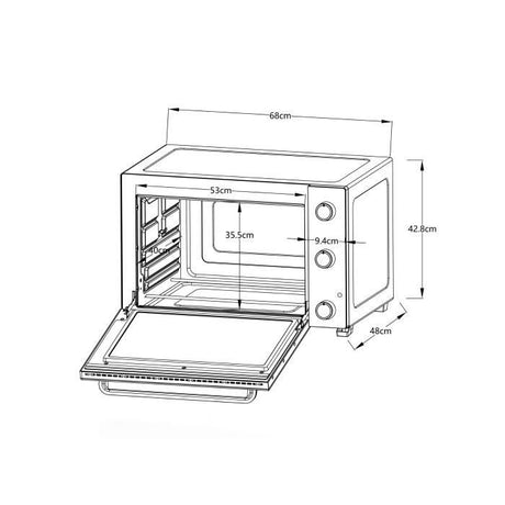 Minifour électrique -Chaleur tournante- CONTINENTAL EDISON - CEMF80B - Noir - L68 x H42,8 x P 48 cm