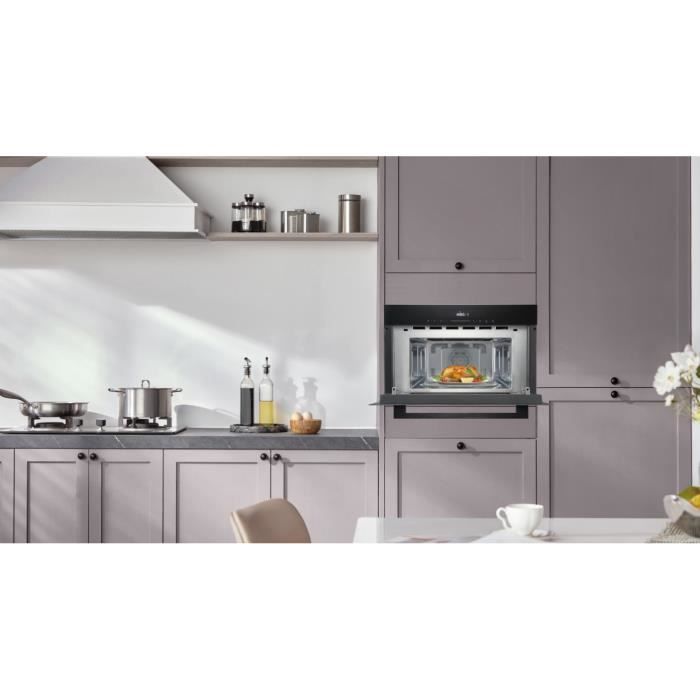 Four a micro-ondes encastrable  -  CONTINENTAL EDISON - 1450 W - 34 L -Combiné  Gril - CEMO34CEB3 - 59,5 x 38,3 x 49,2 cm - Noir