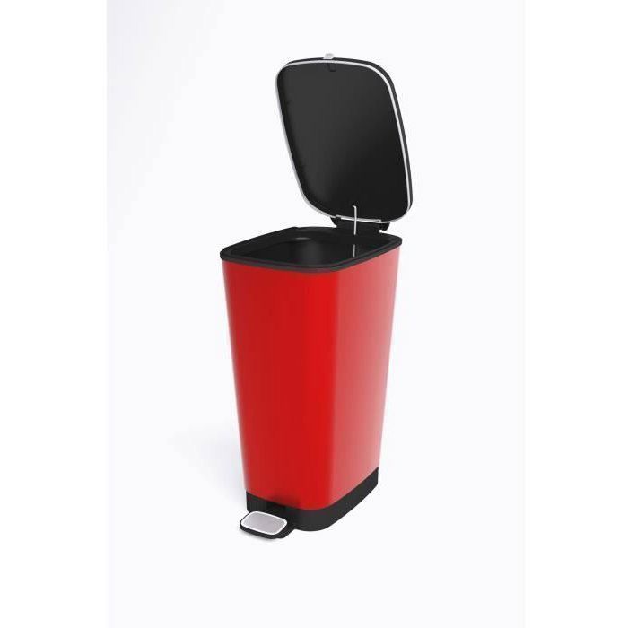 Poubelle a Pédale - Chic Bin Style - 42,5 L - Rouge - KIS