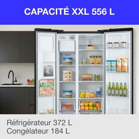 Réfrigérateur américain - CONTINENTAL EDISON - CERANF556IX1 - Distributeur eau / glaçons - Classe E - 91,1 x 70,6 x 178 cm - Silver