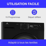 Seche-linge pompe a chaleur CONTINENTAL EDISON CESL10PCB2 - 10 kg - 60 cm - Classe E - Noir