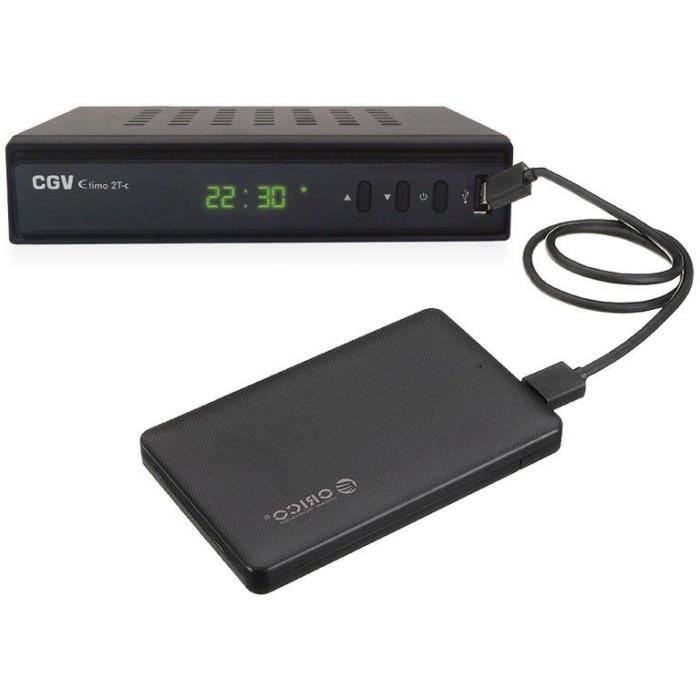 Récepteur TNT HD - CGV - ETIMO 2TC - Double tuner - Web-radio - DVB-T2 HEVC 265