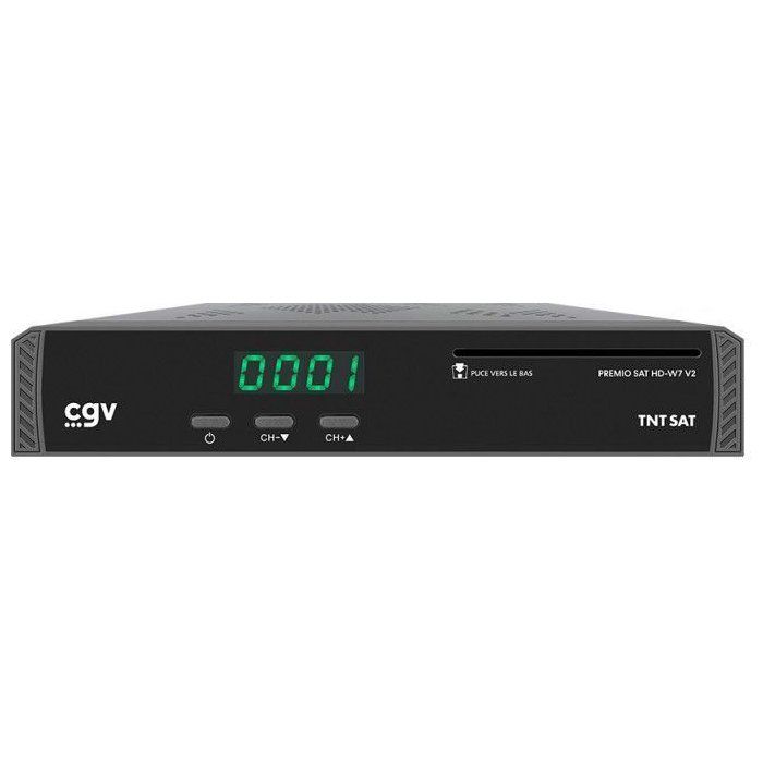 Récepteur satellite HD - CGV -  PREMIO SAT HD W7 V2 - TNT SAT - Compatible camping car - Sortie audio numérique coaxiale