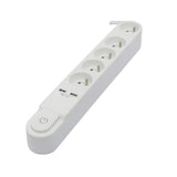 CHACON Bloc multiprise 5 prises 16 A avec interrupteur, 2 ports USB et câble 3 m HO5VV-F 3x1,5 mm˛ noir