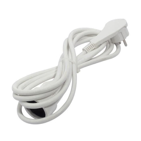 CHACON Prolongateur HO5VVF 3 x 1,5 mm˛- 3 m - Avec fiche plate - Blanc