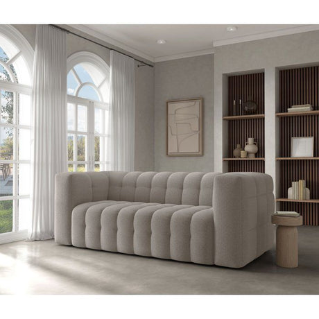 Canapé fixe - 3 places - CHESTER - Tissu Beige - 212 x 105 x 76 cm