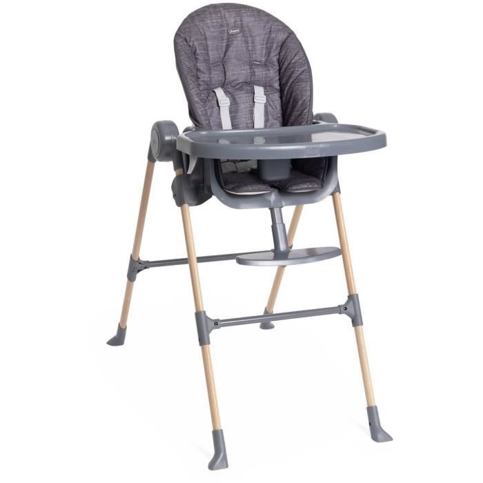 Chaise haute - CHICCO - Polly Essential - 0/3 ans - Gris Coal