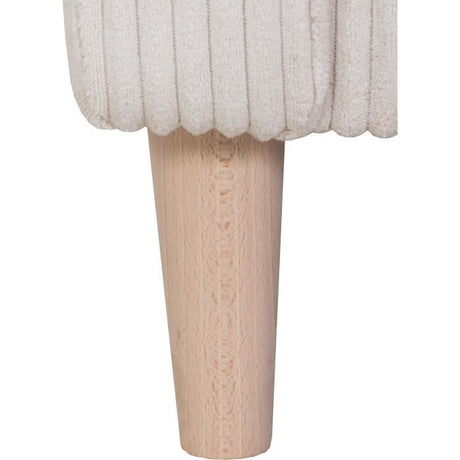 Canapé d'angle fixe - 3 places - CHIPY - Tissu Lincoln Perle - Pieds bois nature - 192 x 82 x 138 cm